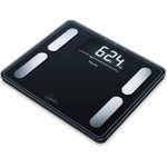Beurer BF 410 black Diagnosewaage Signature Line, präzise Körperanalyse für bis zu 10 Personen, mit extra großem Invers, LCD, Display, Tragkraft bis 200 kg
