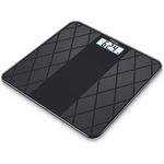 Beurer GS 135 Glaswaage, digitale Personenwaage in matt, schwarzer Fliesenoptik, Trittfläche aus Sicherheitsglas mit 180 kg maximaler Tragkraft, mit Überlastungsanzeige, Ein, und Abschaltautomatik