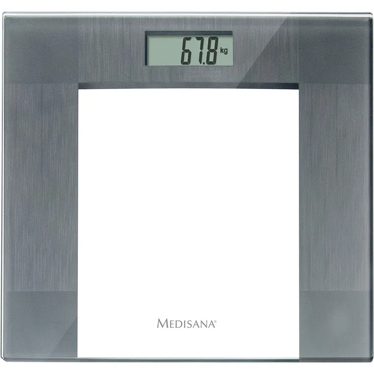 medisana PS 400 besonders flache Personenwaage bis 150 kg, Badezimmerwaage mit Glasoberfläche und hochpräzisen DMS-Sensoren für genaue Messergebnisse