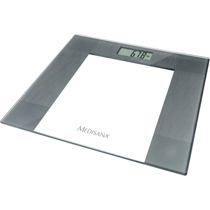 medisana PS 400 besonders flache Personenwaage bis 150 kg, Badezimmerwaage mit Glasoberfläche und hochpräzisen DMS-Sensoren für genaue Messergebnisse – Bild 2