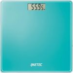 Imetec Precision ES13 200, elektronische Personenwaage, Erfassung minimaler Gewichtsschwankungen, Tragfähigkeit bis 180 kg, LCD, Display, gehärtetes Glas, Wassergrün