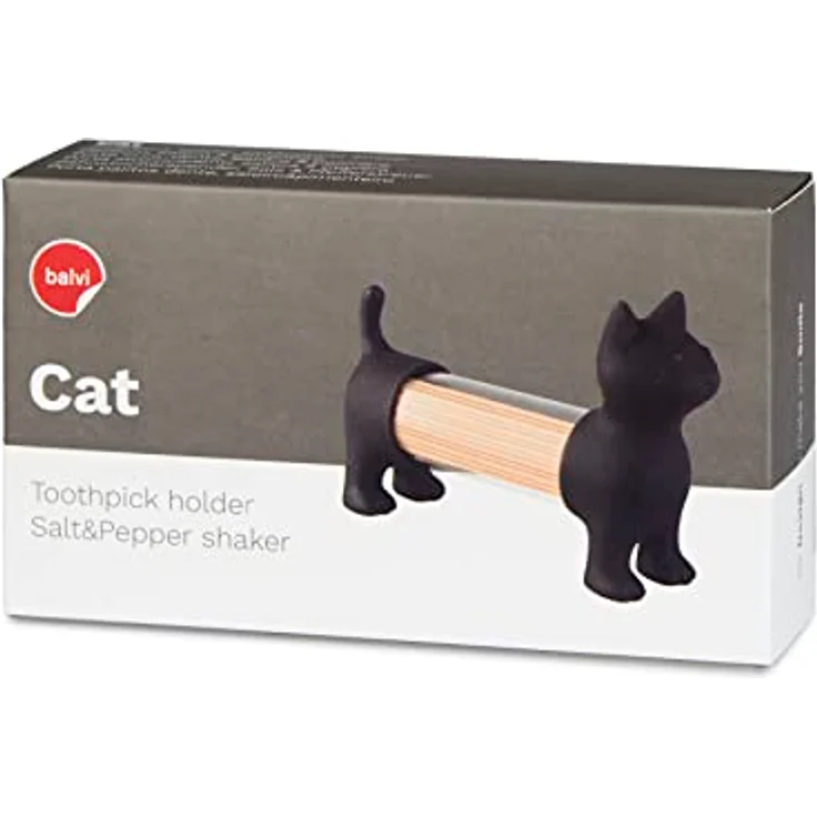 Zahnstocherhalter Cat 12 cm Acryl-Polyvinylchlorid schwarz – Bild 3