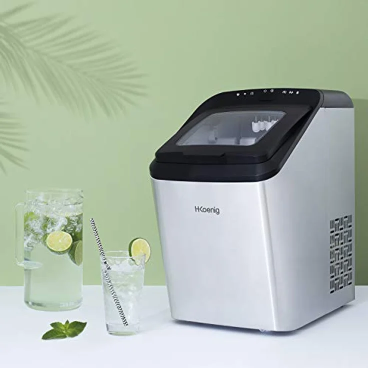 H.Koenig Eiswürfelmaschine KBP40 Edelstahl, 145W, edelstahl, schwarz – Bild 6