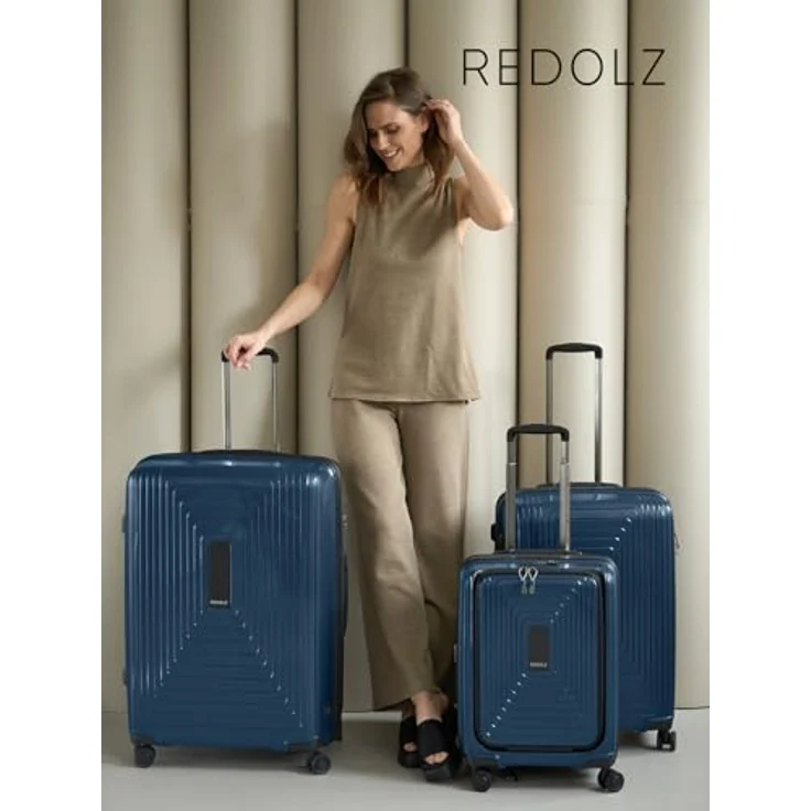 REDOLZ Mittelgroßer Hartschalen M+ Trolley | 46 x 30 x 66 cm | Koffer mit Dehnfalte von 82 auf 97 Liter | Ultra-leicht nur 3,7 kg (Essentials 14) – Bild 3