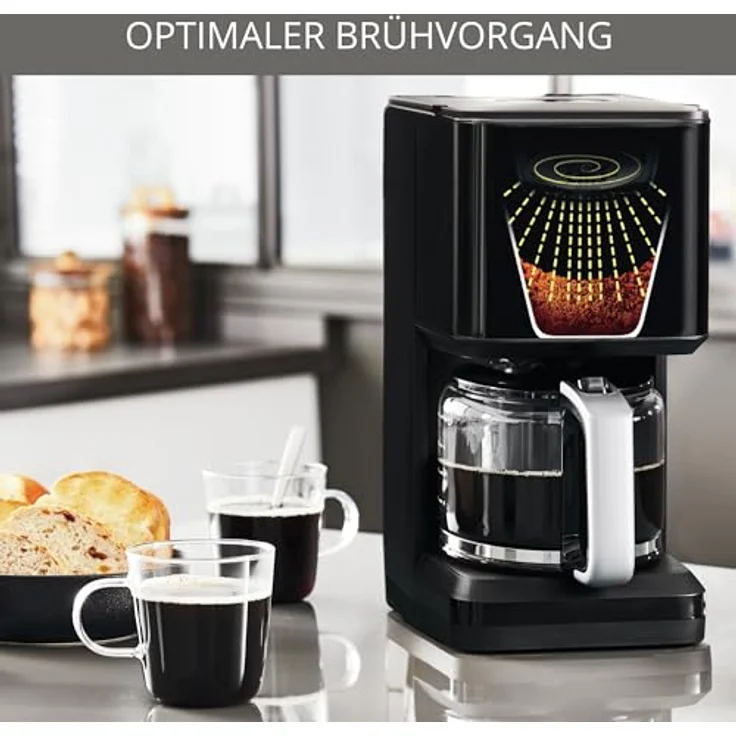 Krups Filterkaffeemaschine Smart'n Light KM6008,, 1,25l Kaffeekanne, 1,25L Kapazität, 24-Stunden-Timer, Automatische Abschaltung, Digital-Display – Bild 3