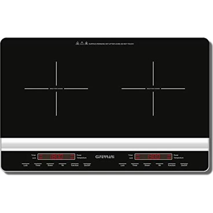 G3 Ferrari G10138 Doppel-Induktionsplatte "Dinamiko Duo", 3100 W, gehärtetes Glas, super dünn, schwarz – Bild 3