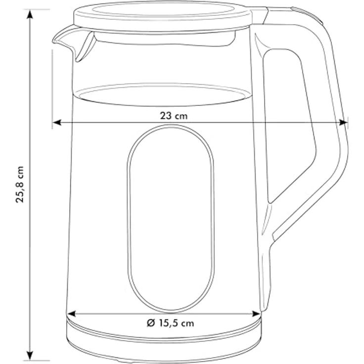 GreenBlue GB670 B, Kabelloser Wasserkocher 1,7 L mit Temperaturwahl, Glasbehälter, 2200 W, schwarz – Bild 8