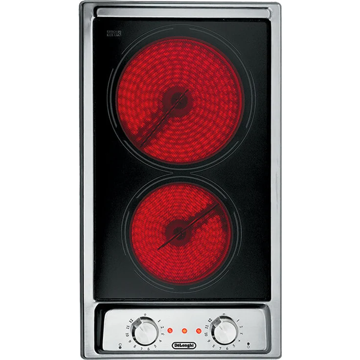 De’Longhi AVI 23-2, Integriertes Edelstahl-Kochfeld mit 2 Keramik-Kochzonen, 2900 Watt, 29 cm