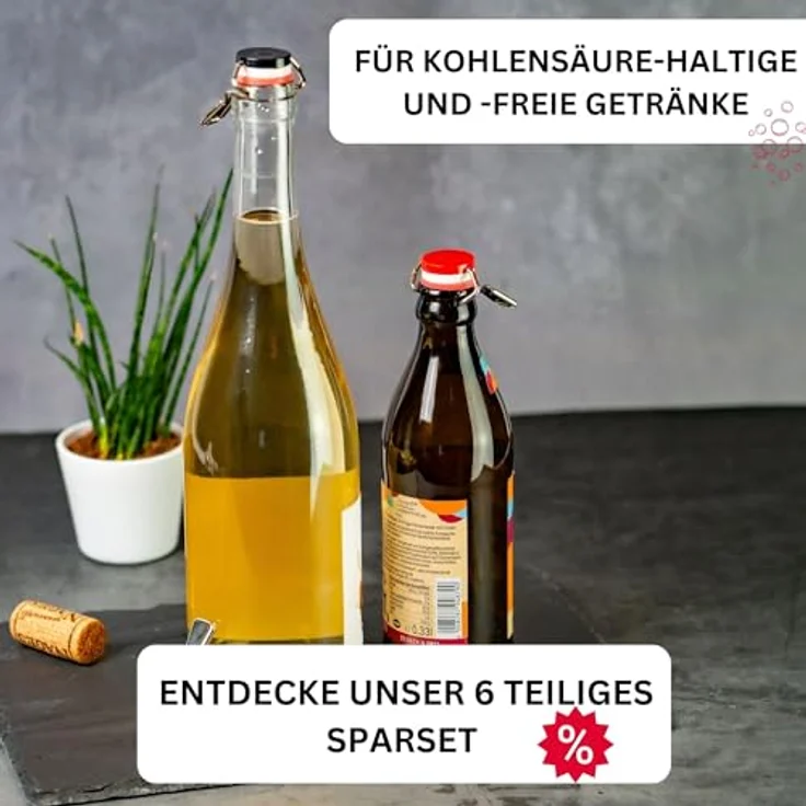 Westmark 3 Flaschen-Hebelverschlüsse, Mit Silikondichtung, Stahl, Rot-Weiß-Schwarz, 44402280 – Bild 6