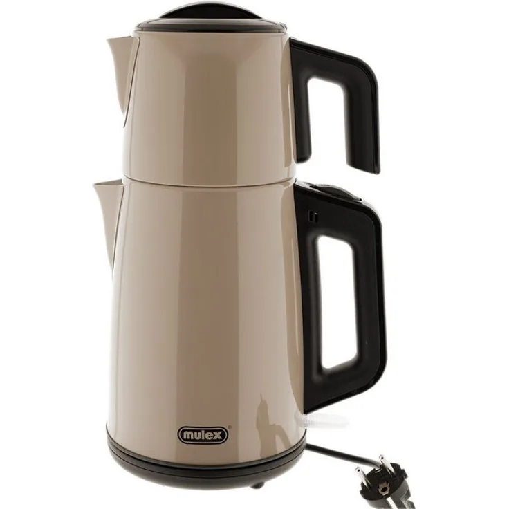 Mulex Tee Express 2-in-1 Wasser-/Teekocher, elegante Edelstahl Beige, 1,2L Teekanne & 2L Wasserkocher, 1650 W mit Energiesparmodus
