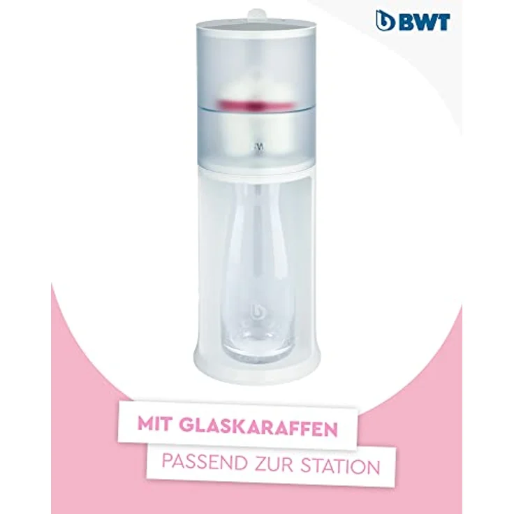 BWT Tischwasserfilter AQUAlizer Station | Vorteilspack mit 2 Filterkartuschen und zusätzlicher Glaskaraffe – Bild 3