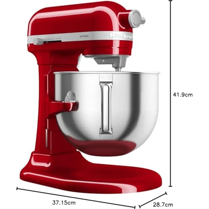 KitchenAid Küchenmaschine 5KSM70SHXEER, 375 W, 6,6 l Schüssel mit Schüsselheber, rot – Bild 5
