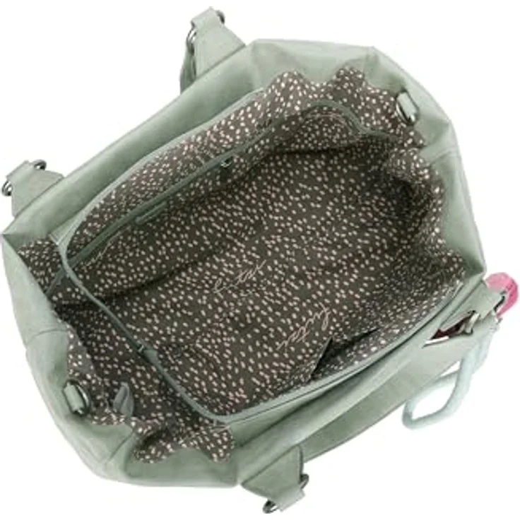 Fritzi aus Preußen Izzy Vintage Shopper Tasche, 42 cm, salbeigrün, 100% Polyurethan, 42 x 15 x 29 cm – Bild 6