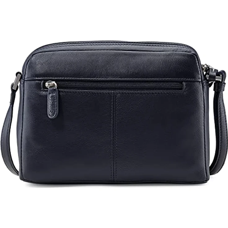 Picard Really Schultertasche, klassische Umhängetasche aus feinnarbigem Rindleder, schwarz, mit verstellbarem Gurt und Reißverschlussfächern – Bild 2