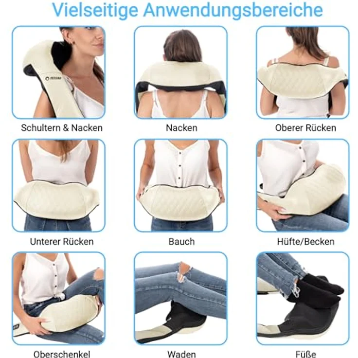Fitleap Massagegerät, Nacken-Rücken-Schulter-Massagegerät, Shiatsu Massagegerät für Muskelschmerzlinderung mit Infrarot-Wärme – Bild 5
