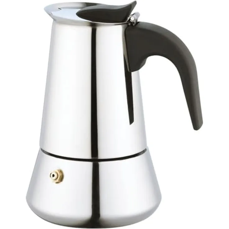 KING HOFF Espressomaker Italienische, 450ml für 9 Tassen, Edelstahl mit nicht heizendem Kunststoffgriff, für alle Herdarten geeignet