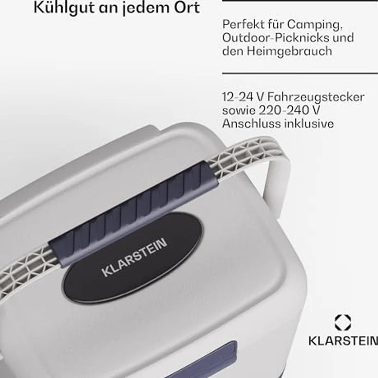 Klarstein SwiftFrost 12L Mobiler Mini-Kühlschrank Mit Großem Fach, LCD-Panel, Starkem Kompressor & Anti-Schock-Technologie - Ideal Als Kühlbox Für Camping, Büro Oder Unterwegs, Weiß – Bild 5