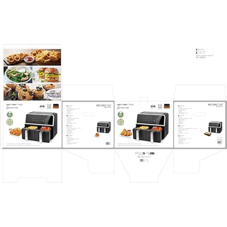 Emerio Doppel-Heißluftfritteuse AF-132833, 2x 4,5 L, 1700 W, schwarz, Dual-Zone mit Sync-Finish-Funktion – Bild 5