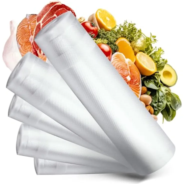 AddLiving Vakuumierbeutel Rollen Set, 5 Stück (3x 22x300 cm, 2x 28x300 cm) | Reißfeste, zuschneidbare Folien für Sous-vide und Gefrieren, MAXIMALE FRISCHE & LANGLEBIGKEIT