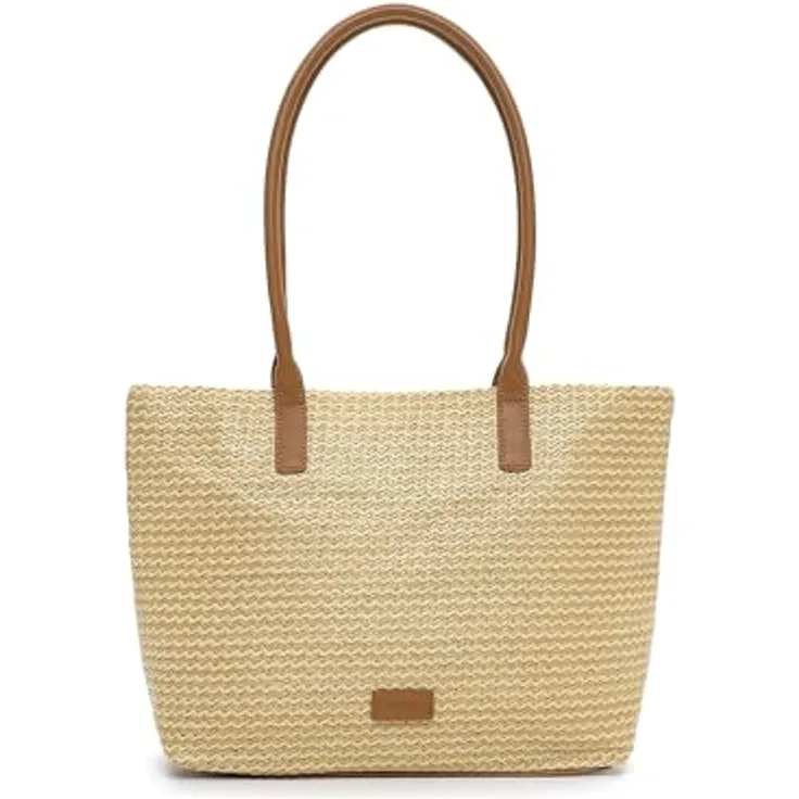 EMILY & NOAH Shopper E&N Bayonne RUE 09, Damen Tasche in mehrfarbiger Flechtoptik mit Reißverschluss und flexiblem Tragegriff