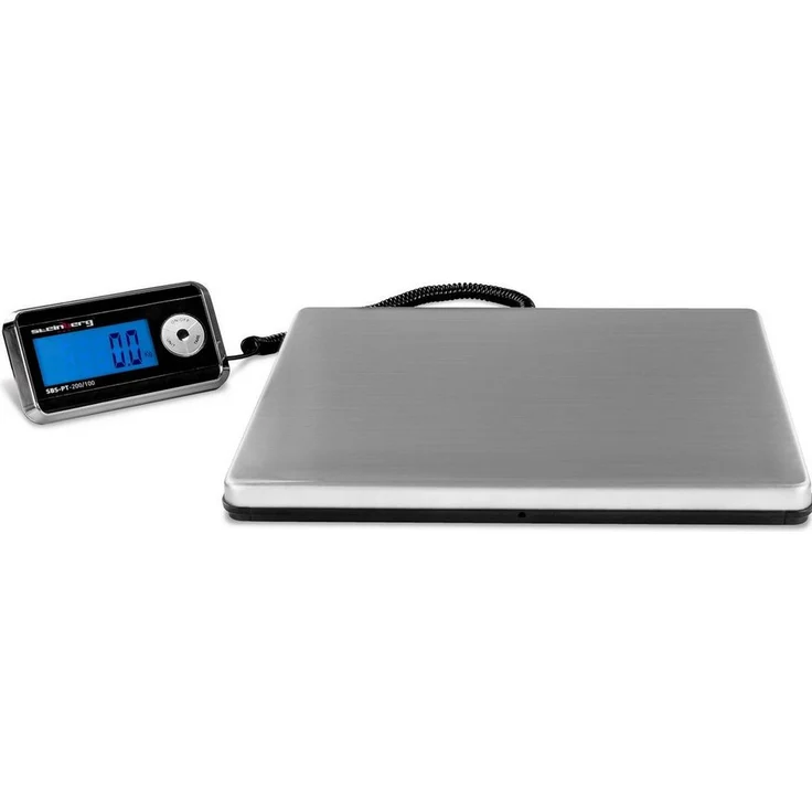 Steinberg Systems Feinwaage Paketwaage 200Kg 100G Präzisionswaage Briefwaage Plattformwaage, Edelstahl, LCD-Display mit Hintergrundbeleuchtung – Bild 1