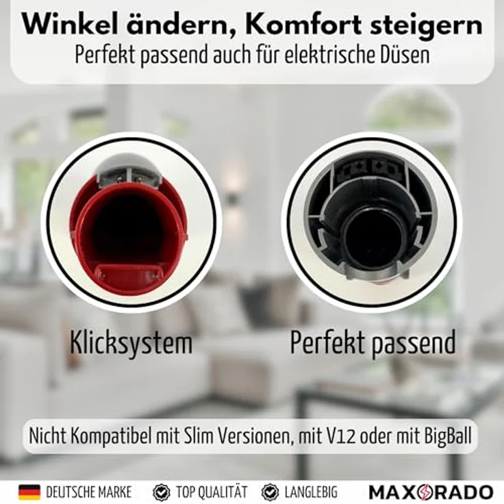 MAXORADO Winkeladapter für Dyson V7 V8 V10 V11 V15, 90° verstellbar, robustes Zubehör für Akku-Staubsauger – Bild 4
