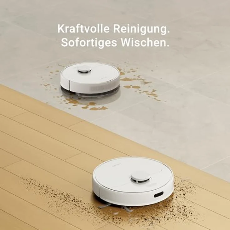 dreame D9 Max Gen2 Staubsaugerroboter, 6000Pa Saugroboter mit Wischfunktion, Bewegliche Bürste, Karten für mehrere Böden, Ideal für Teppiche, Hartböden und Tierhaare, Weiß – Bild 3