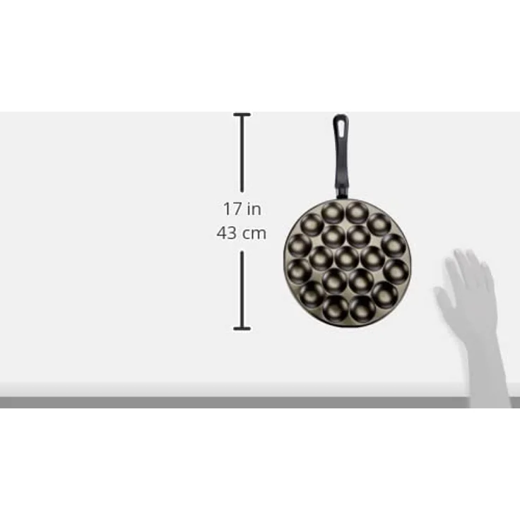 patisse Poffertjes Pfanne-Set mit Rezepten, Teigflasche und Holzstäbchen, Aluminium, Schwarz, 25 cm, 6-Einheiten – Bild 9