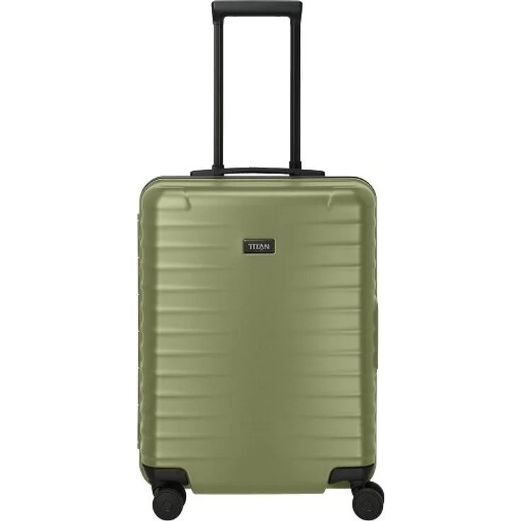 Titan Overseas Kabinentrolley S 55 cm, grün, 4 Rollen aus 100% Polycarbonat, Maße 40 cm x 20 cm x 55 cm