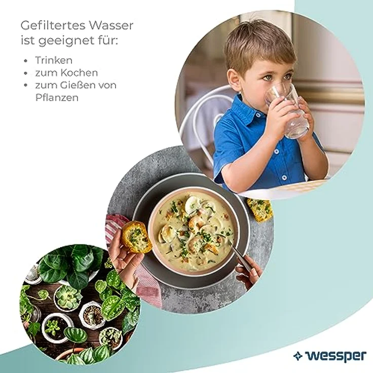 Wessper Wasserfilter kanne Für Kühlschranktür 2.7L, Wasserkaraffe mit einem aktivkohle wasserfilter Kompatibel mit Brita Maxtra Filterkartuschen, Minze – Bild 4