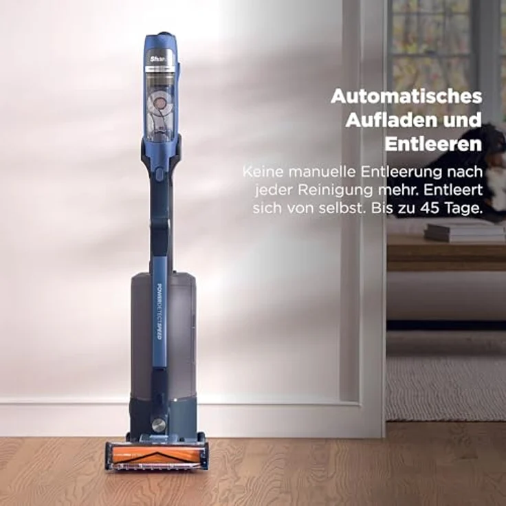 Shark PowerDetect Speed IA3241EUT Akku-Staubsauger, 350 Watt, 60 Min. Laufzeit, beutellos, HEPA-Filter, Lithium-Ionen, blau – Bild 4