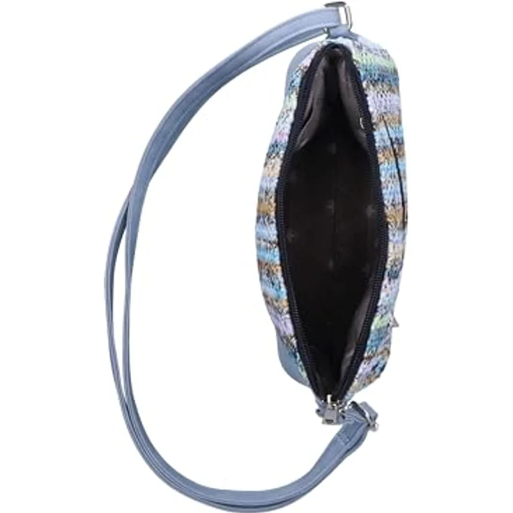 Rieker Umhängetasche, Damen-Schultertasche mit verstellbarem Umhängeriemen und buntem geflochtenem Design – Bild 5