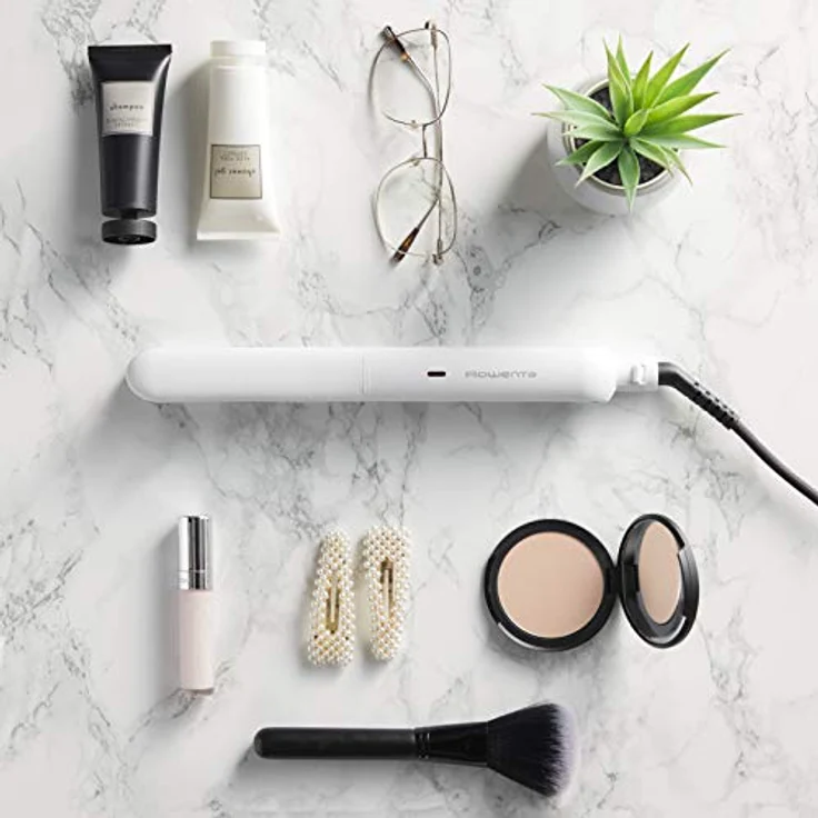 Glätteisen Rowenta SF3210F0 Optiliss, 10 Temperaturstufen, Keramikbeschichtung, Schwimmende Platten, Weiß-Schwarz – Bild 6