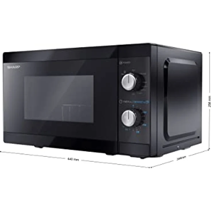 Sharp YC-MG01E-B Mikrowelle mit Grill, 20 Liter Garraum, 800 Watt, Garraumbeleuchtung, Grillgestell, Timer, schwarz – Bild 6