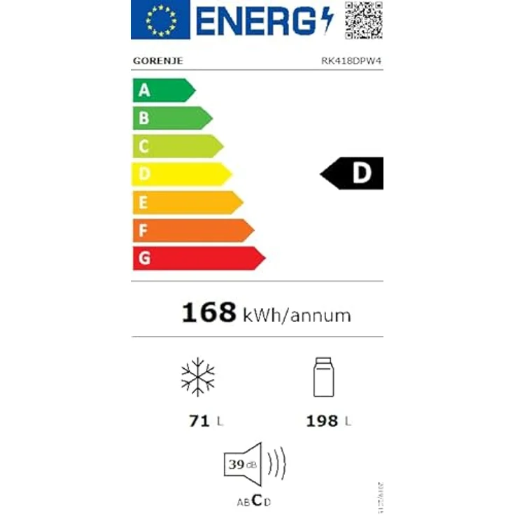Gorenje RK 418 DPW4 Kühl-Gefrier-Kombination, EEK D, Crisp Zone Gemüsefach, Türanschlag wechselbar, LED Innenbeleuchtung, Kühlfach 198 Liter, Gefrierfach 71 Liter,weiß – Bild 5