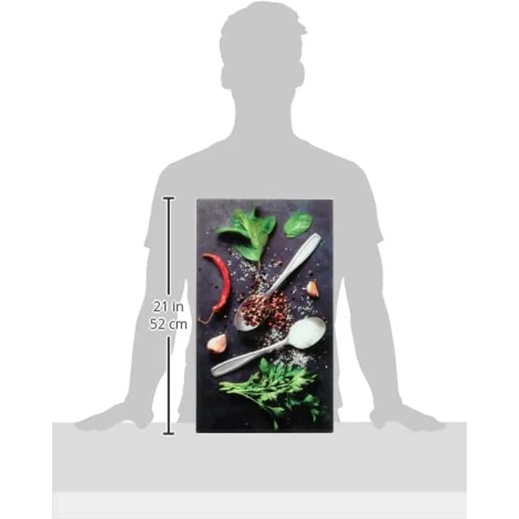 Allstar Glasabdeckplatten Basilikum - 2er Set, Kochplattenabdeckung für Glaskeramik-Kochfelder, Gehärtetes Glas, 30 x 0,8 x 52 cm, mehrfarbig – Bild 6