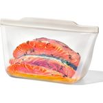 OXO Good Grips Wiederverwendbarer Silikon Standbeutel 1,8L – Umweltfreundlich, Lebensmittelecht, Spülmaschinenfest mit sicherem Verschluss