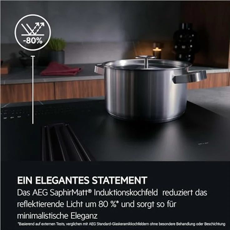 AEG TH84CB0BSZ, autarkes 83 cm Induktions Kochfeld mit 4 Zonen und integriertem Dunstabzug – Bild 15