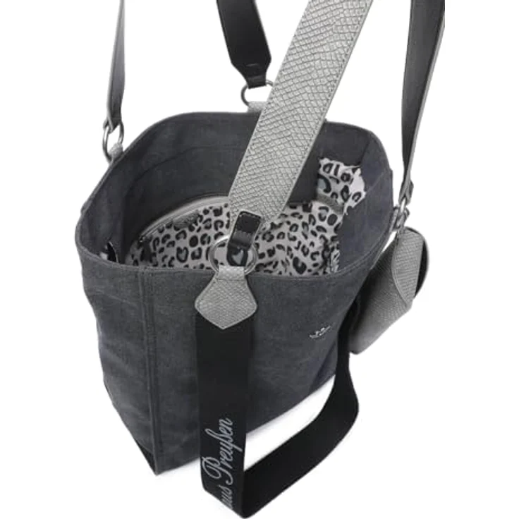 Fritzi aus Preußen Izzy02 Canvas Shopper Tasche, 32 cm x 11 cm x 38.5 cm, 100% Baumwolle, schwarz – Bild 3