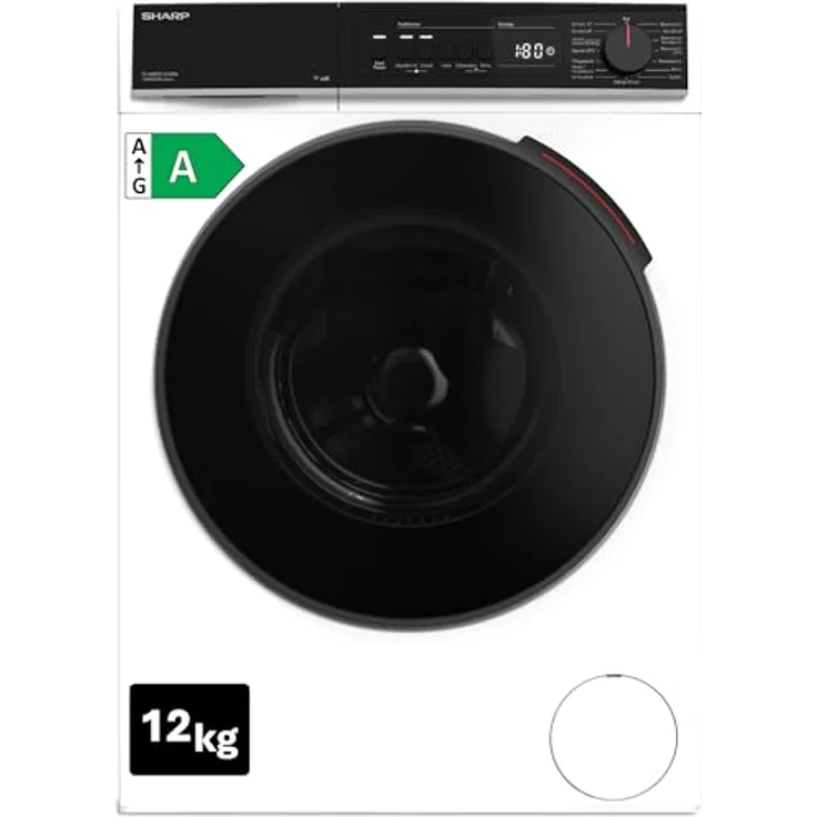 Sharp ES-WNFB214CWDA-DE Waschmaschine, 12 kg, Energieklasse A, 1400 U/min, Inverter Motor, WiFi App-Steuerung, Dampf-Funktion, AquaStop, Weiß – Bild 1