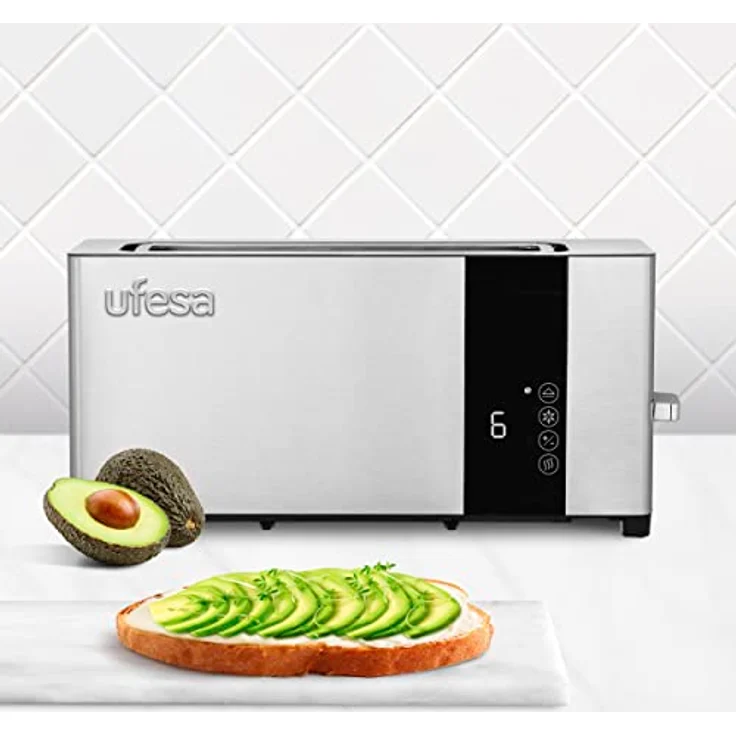 Ufesa Plus Delux Toaster 1 Extra Lange Scheibe, LCD-Digitalbildschirm, 1050 W, 1 breiter Schlitz, 7 Bräunungstufen – Bild 2