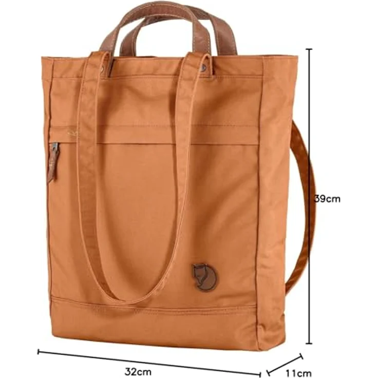 Fjällräven Totepack No.1 Shopper, 2in1 Rucksack-Tasche aus wasserabweisendem G-1000®, A4-fähig, orange – Bild 4
