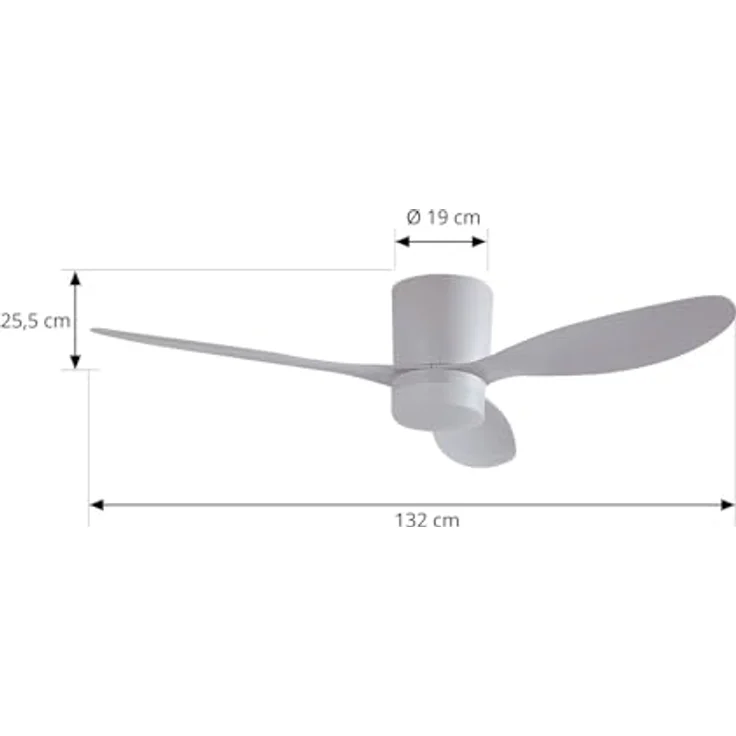 Lucande Kayu 10022103, LED Deckenventilator mit 1-flammiger Lampe, CCT-Funktion, Weiß, modern für Wohnzimmer – Bild 4