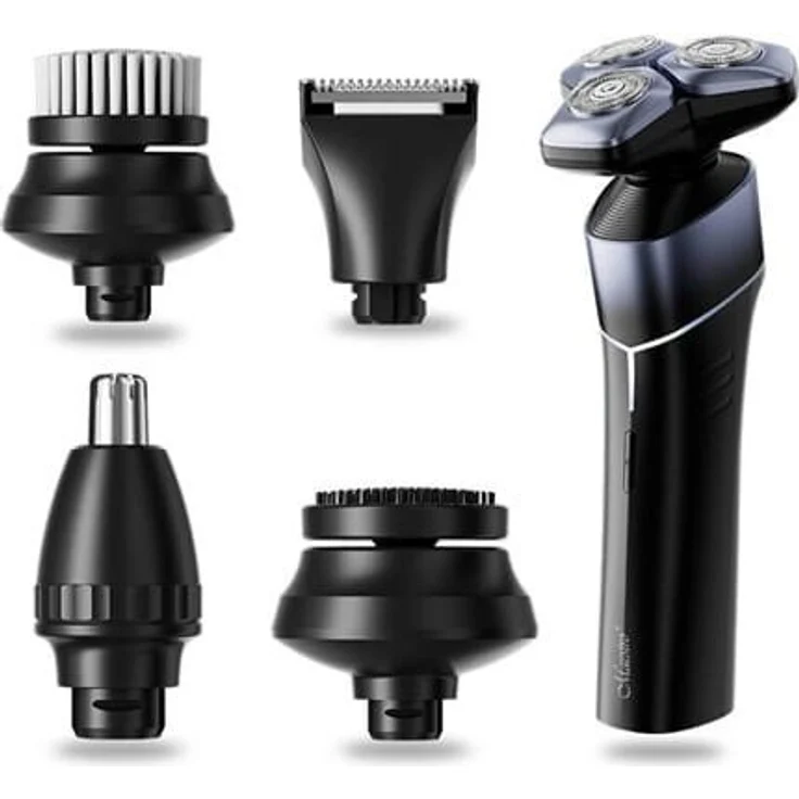 MAESTRO MR-675 5-in-1 USB-Rasierset, wasserfest mit Lithium-Ionen-Akku, schwarz
