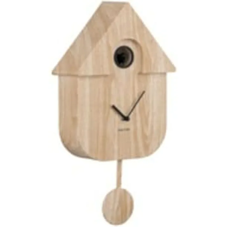 Karlsson Kuckucksuhr Modern Cuckoo, Wanduhren aus Thermoplast, 8.5x21.5x41cm, dekorative Stille zwischen 22:00 und 06:00 Uhr