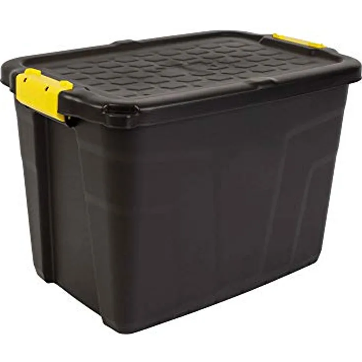 CEP HW442 Strata Aufbewahrungsbox Hohe Belastbarkeit, 60 L, Plastik, schwarz/gelb, 60 x 40 x 40 cm