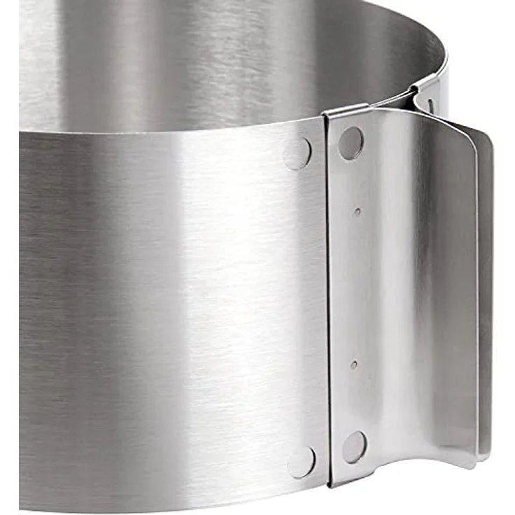 wenco Tortenring verstellbar 16-30 cm, 8 cm hoher Kuchenring aus Edelstahl, hitzebeständig bis 180°C, rostfrei, silber, spülmaschinengeeignet – Bild 3