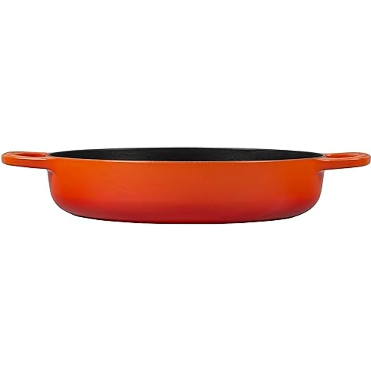 LE CREUSET Signature Gusseisen-Pfanne, 27,9 cm, Flamme - Emailliertes Gusseisen für hervorragende Wärmeverteilung und -speicherung – Bild 2