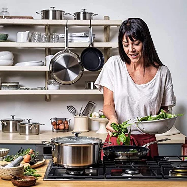 KitchenAid Stainless Steel Wok (28cm/3,6l), PFAS-freie gesunde keramische Antihaftbeschichtung beschichtet, Induktionsgeeignet, backofengeeignet, spülmaschinenfest, Silber – Bild 5