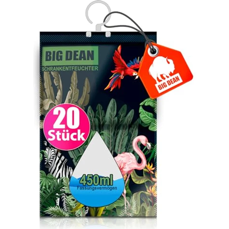 BigDean 20er Pack XL Luftentfeuchter, 450ml Beutel für Kleiderschrank, stromlos, optimaler Feuchtigkeitsschutz gegen Schimmel – Bild 1